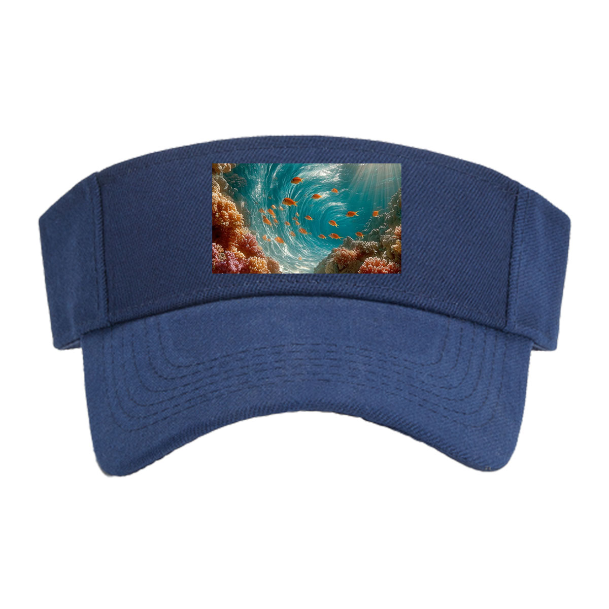 Sunlit Coral Cave with Swimming Fish -  Visor cap