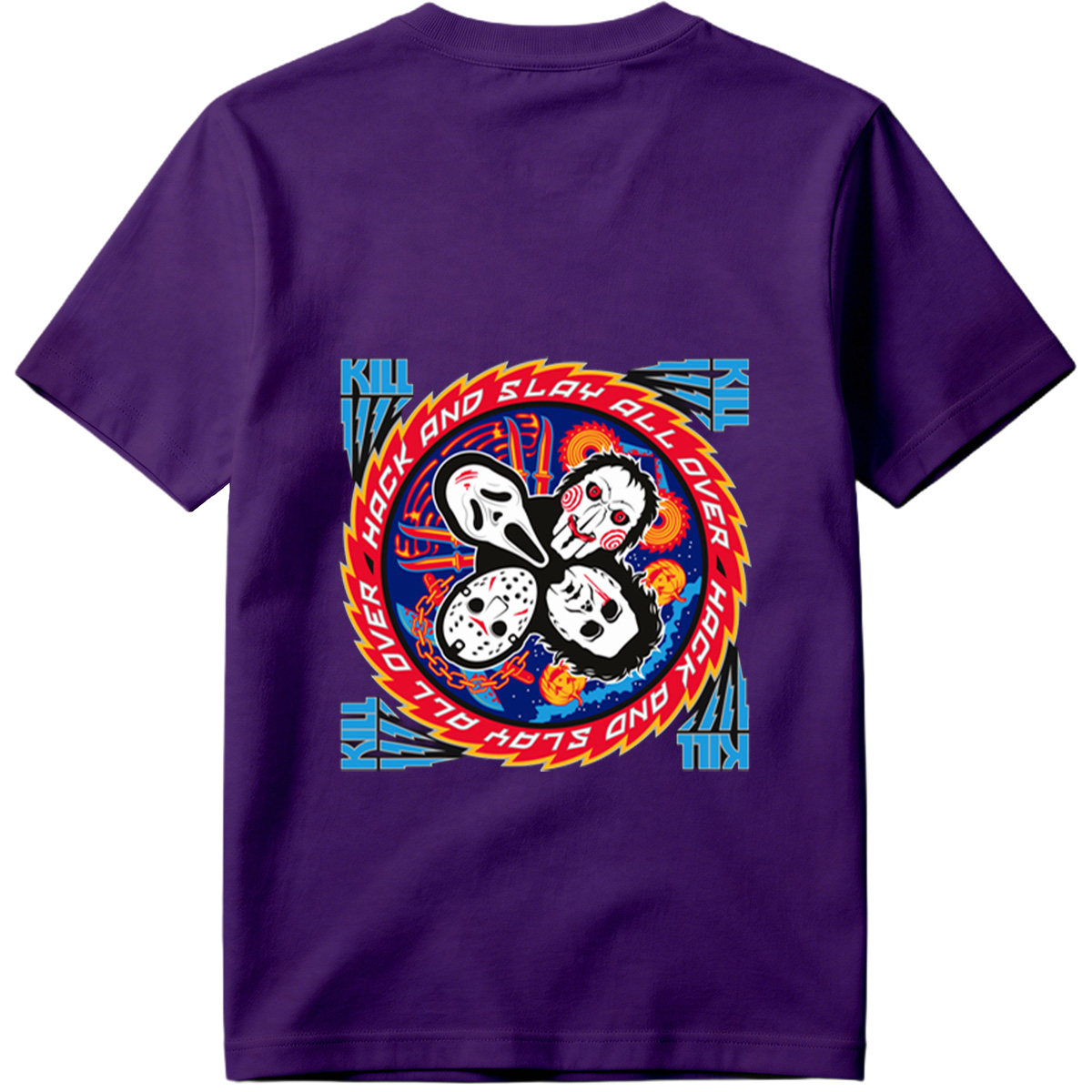 Halloween Horror Icons: Michael Myers, Ghostface, Leatherface, and Jigsaw - Tee