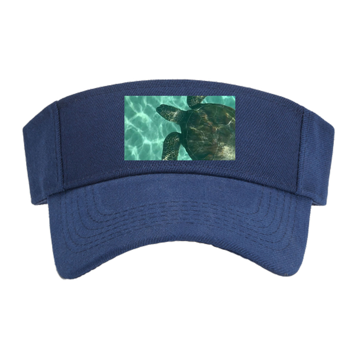 Sea Turtle Swimming Among Tropical Flowers in Clear Water -  Visor cap