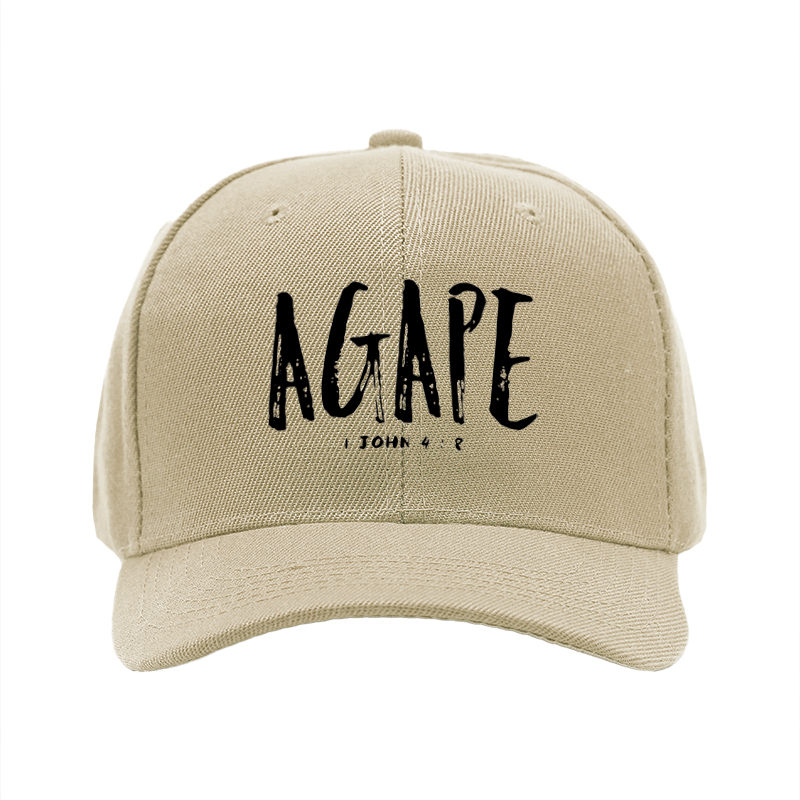 1pc New Baseball Cap AGAPE 1 JOHN 4:8 Print Unisex Adjustable Size Outdoor Casual Wear for Adults and Teens