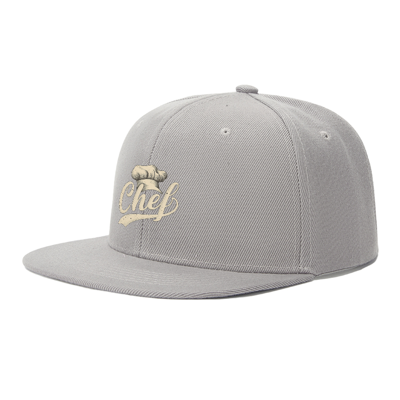 Flat Brim Baseball Cap Chef Hat Logo Print Streetwear Underground Skate Style for Basketball Court Skate Park Urban Lifestyle by Skaters Rappers Streetwear Enthusiasts