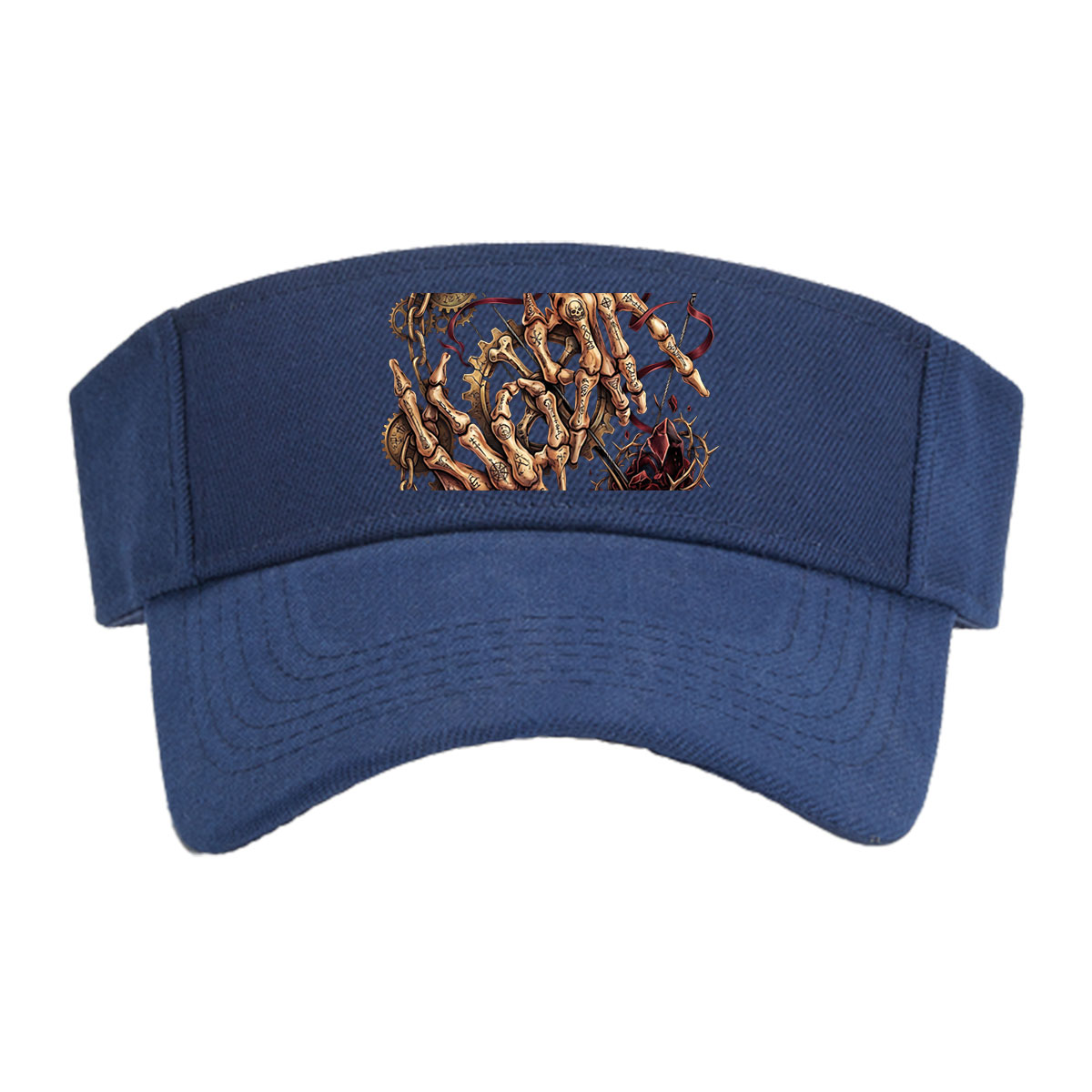 Skeleton Hands with Runes, Gears, and Thorns -  Visor cap