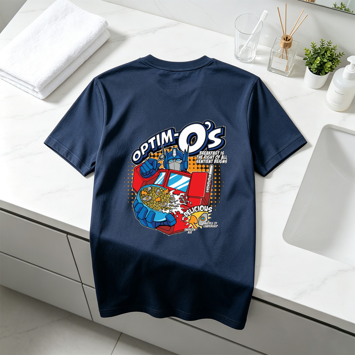 Optim-O's: Transformers Breakfast Cereal Featuring Optimus Prime - Tee