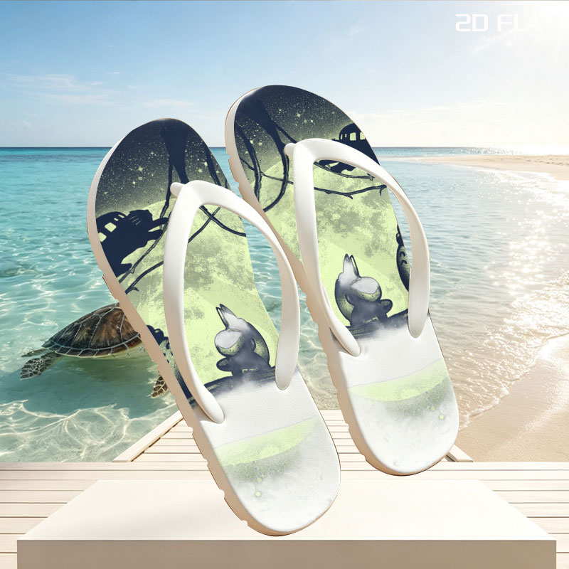 Totoro and Friends Under the Moonlight -  flip-flops