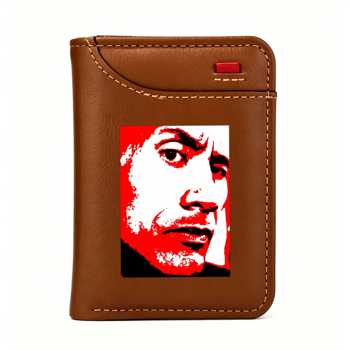 Mao Zedong Portrait in Red and White Stylized Art - Vertical Style Wallet