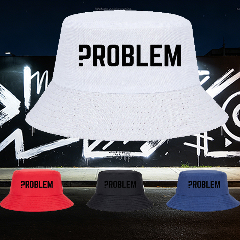 Unisex Fisherman Hat with Problem Print Design - Classic Cotton Bucket Hat for Outdoor Activities, Travel, and Casual Wear - Suitable for Men and Women Seeking Stylish Sun Protection and Comfortable Fit