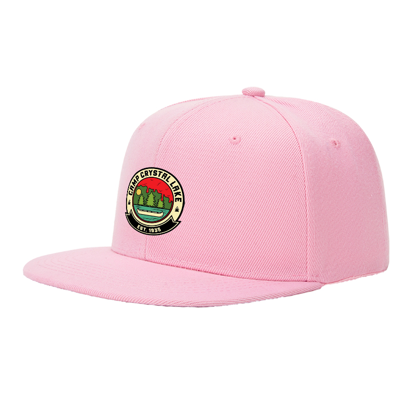 Flat Brim Baseball Cap Camp Crystal Lake Logo Print Streetwear Underground Skate Style for Basketball Court Skate Park Urban Outdoors Skaters Rappers Streetwear Enthusiasts