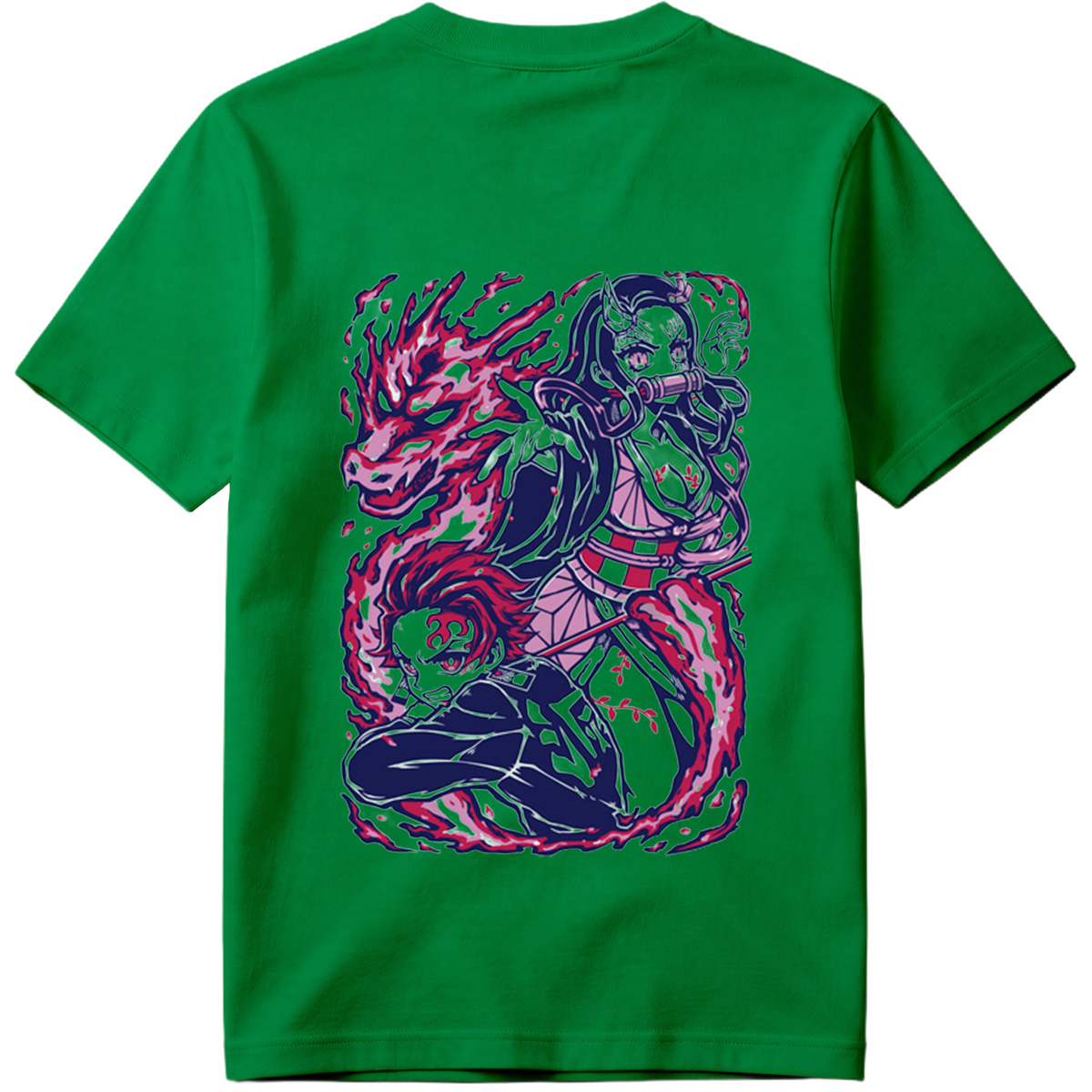 Demon Slayer: Kimetsu no Yaiba - Nezuko Kamado and Tanjiro Kamado with Flame Breathing - Tee