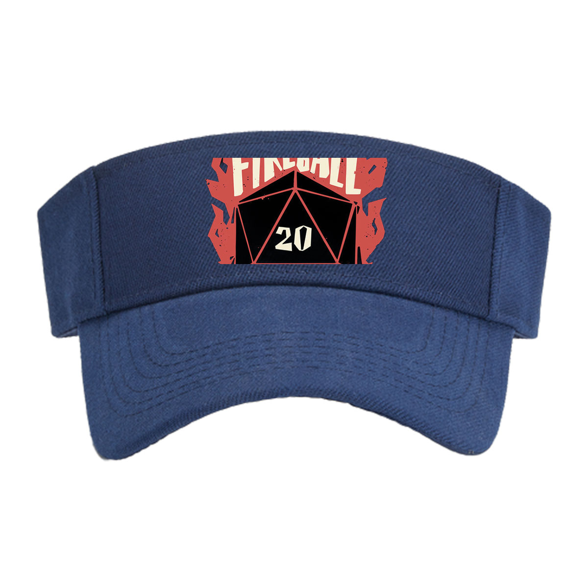 Fireball Club: D20 Dice with Fiery Design -  Visor cap