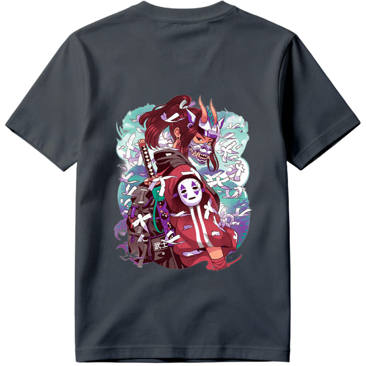 Samurai Warrior with Mask and Katana - Tee