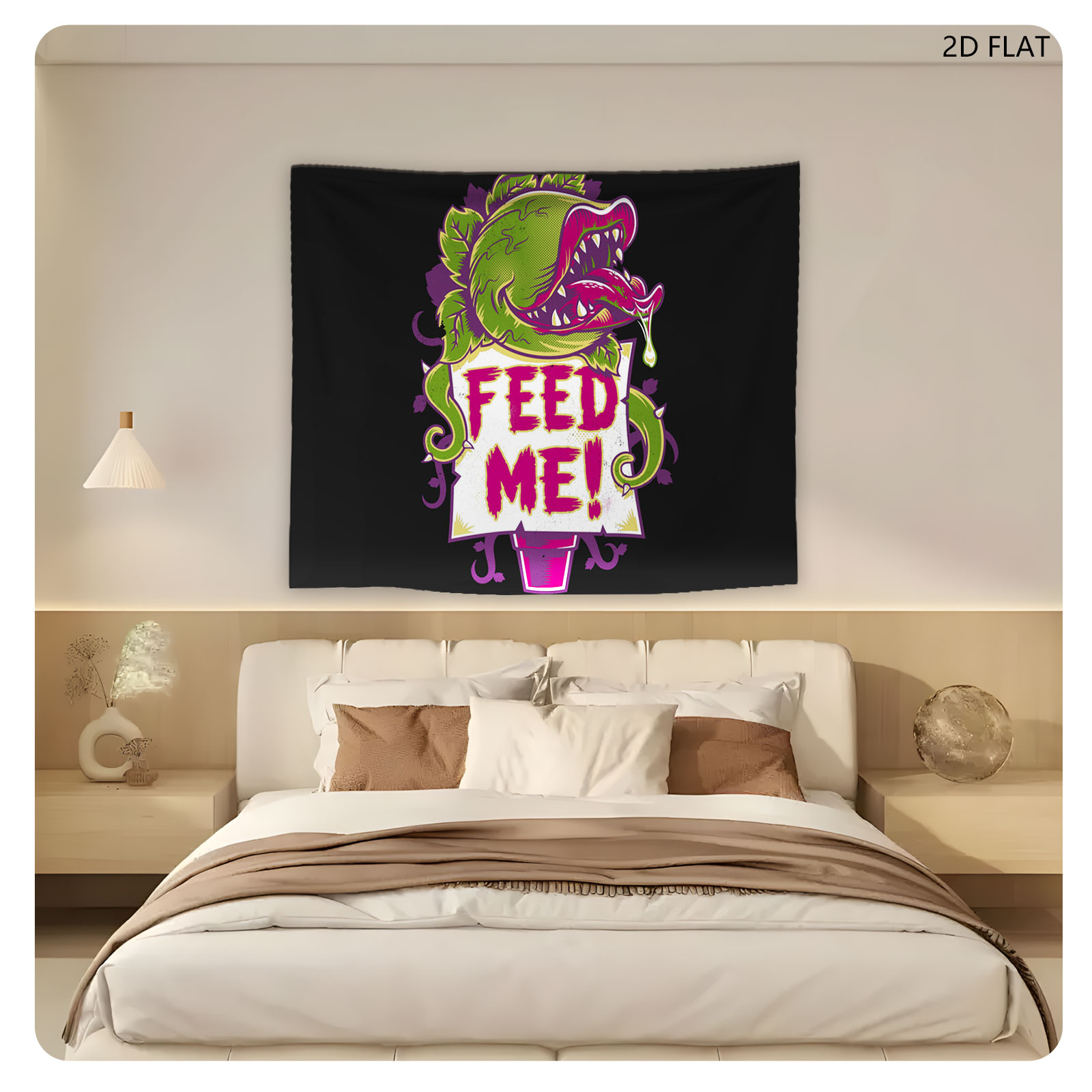 Feed Me! Carnivorous Plant T-Shirt Design - Tapestry