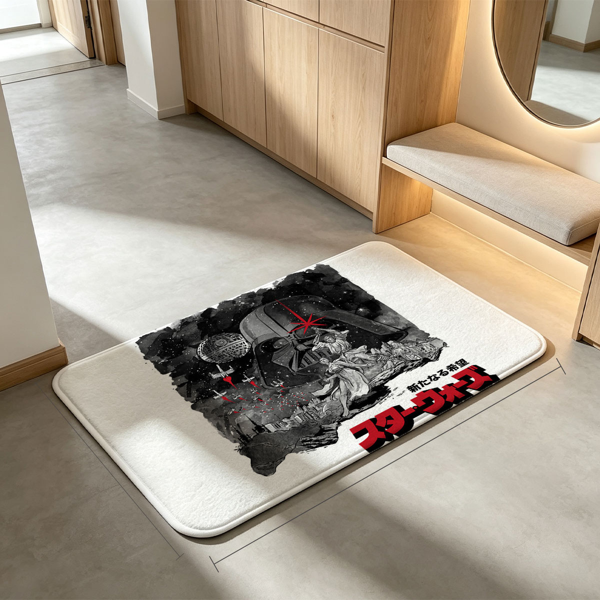 Star Wars: A New Hope - Darth Vader, Luke Skywalker, Princess Leia, Death Star, X-Wings - Flannel floor mat