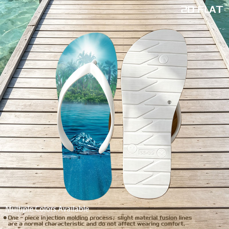 Sunlit Tropical Waters with Palm Trees and Underwater View -  flip-flops