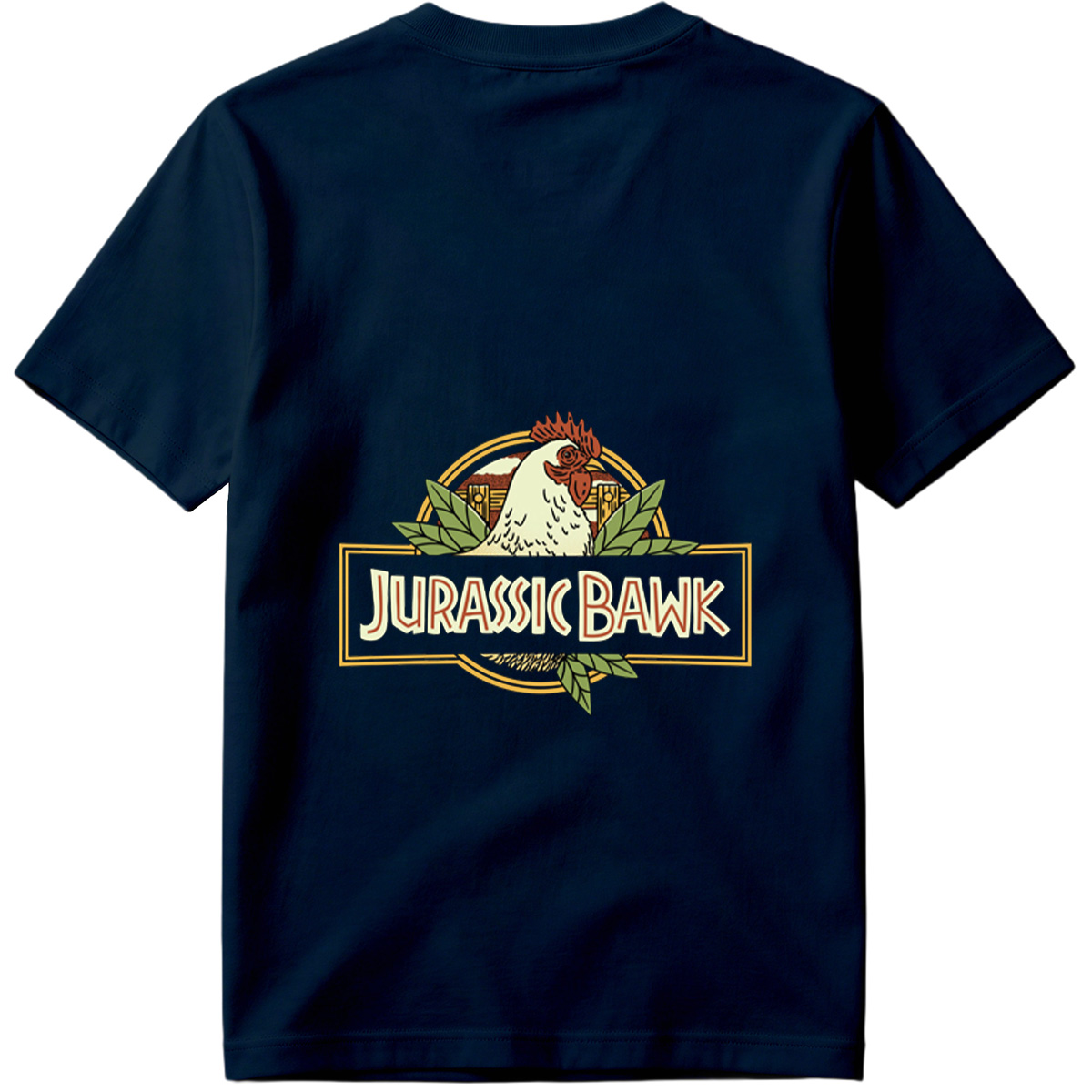 Jurassic Bawk - Chicken Logo Design - Tee