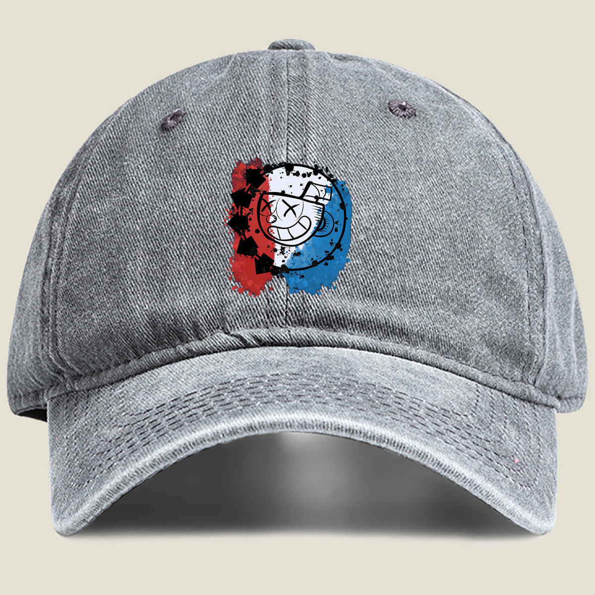 Cuphead: Mugman and the Devil's Deal - Washed Denim - Baseball Cap