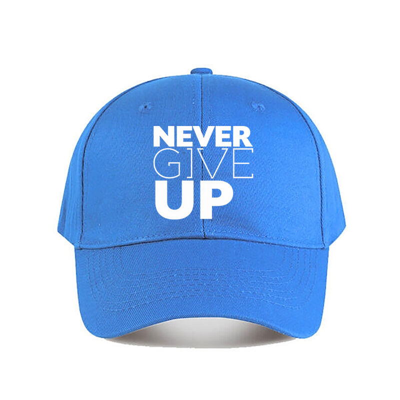 Curved Brim Baseball Cap Never Give Up Inspirational Letter Print