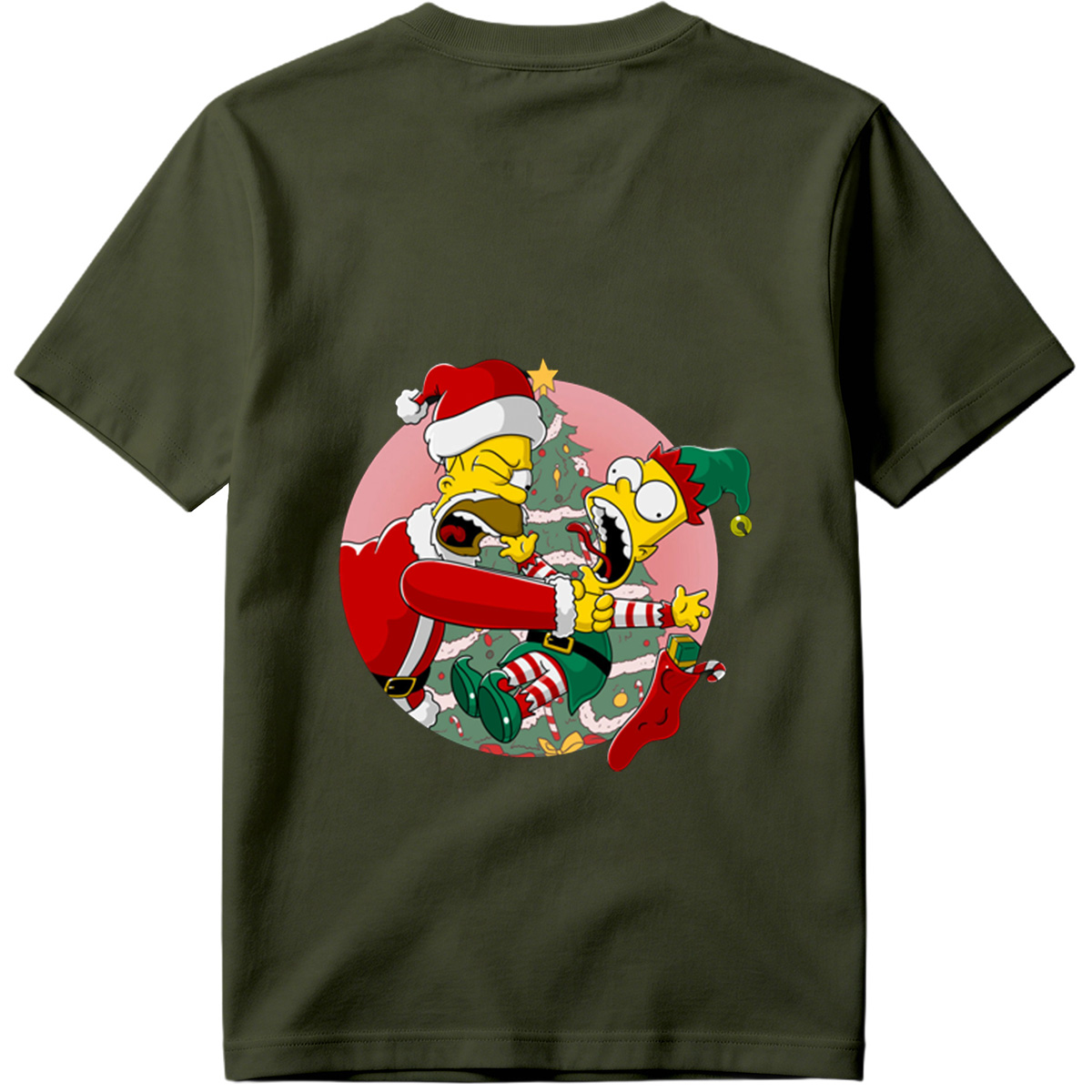 Simpsons Christmas Chaos: Homer and Bart in Holiday Hijinks - Tee