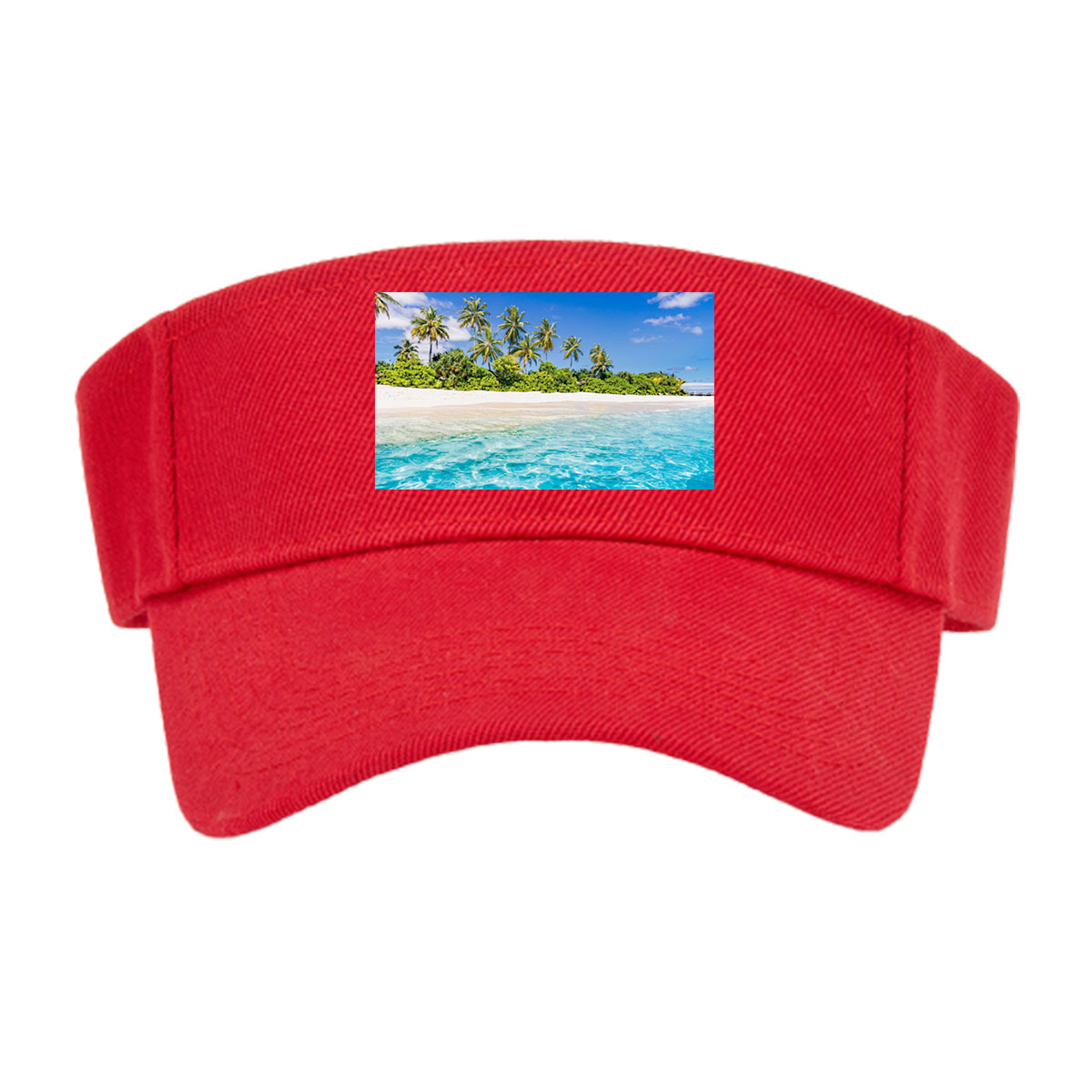 Crystal Clear Waters and Palm Trees on a Tropical Beach -  Visor cap