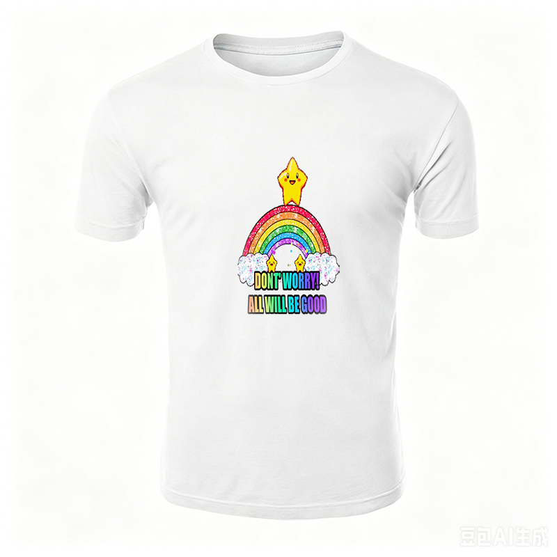 Unisex Classic T-Shirt Rainbow Star Design 