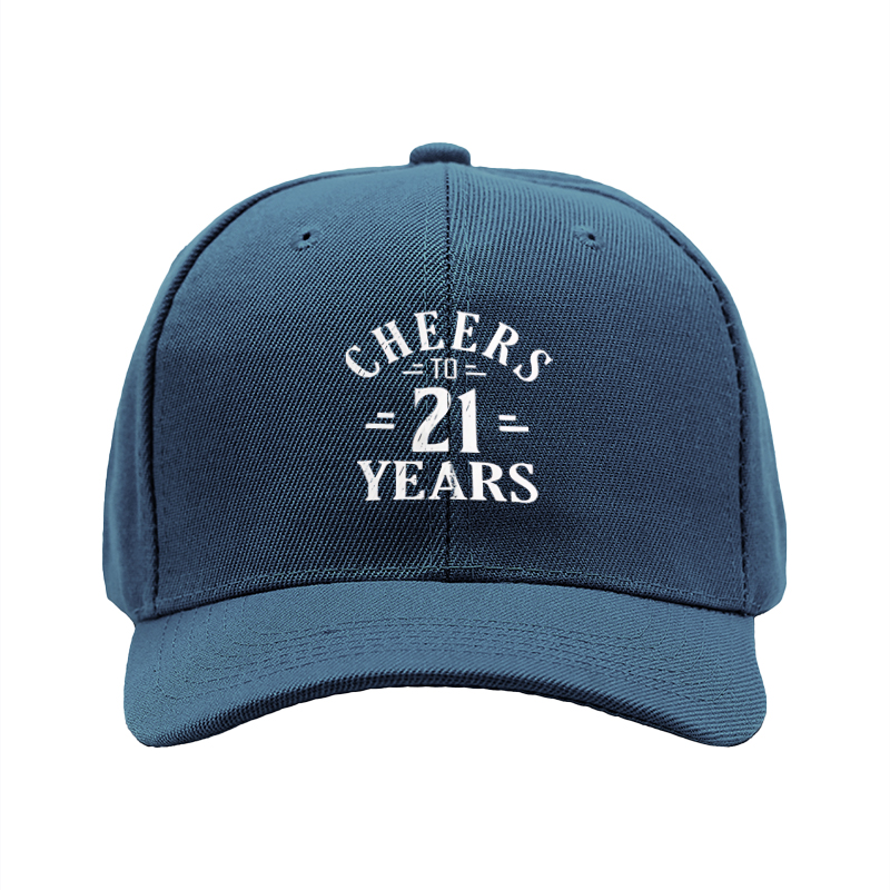 1pc New Baseball Cap Cheers to 21 Years Print Unisex Adjustable Hat for Outdoor Activities Adults Fashion Statement Cap