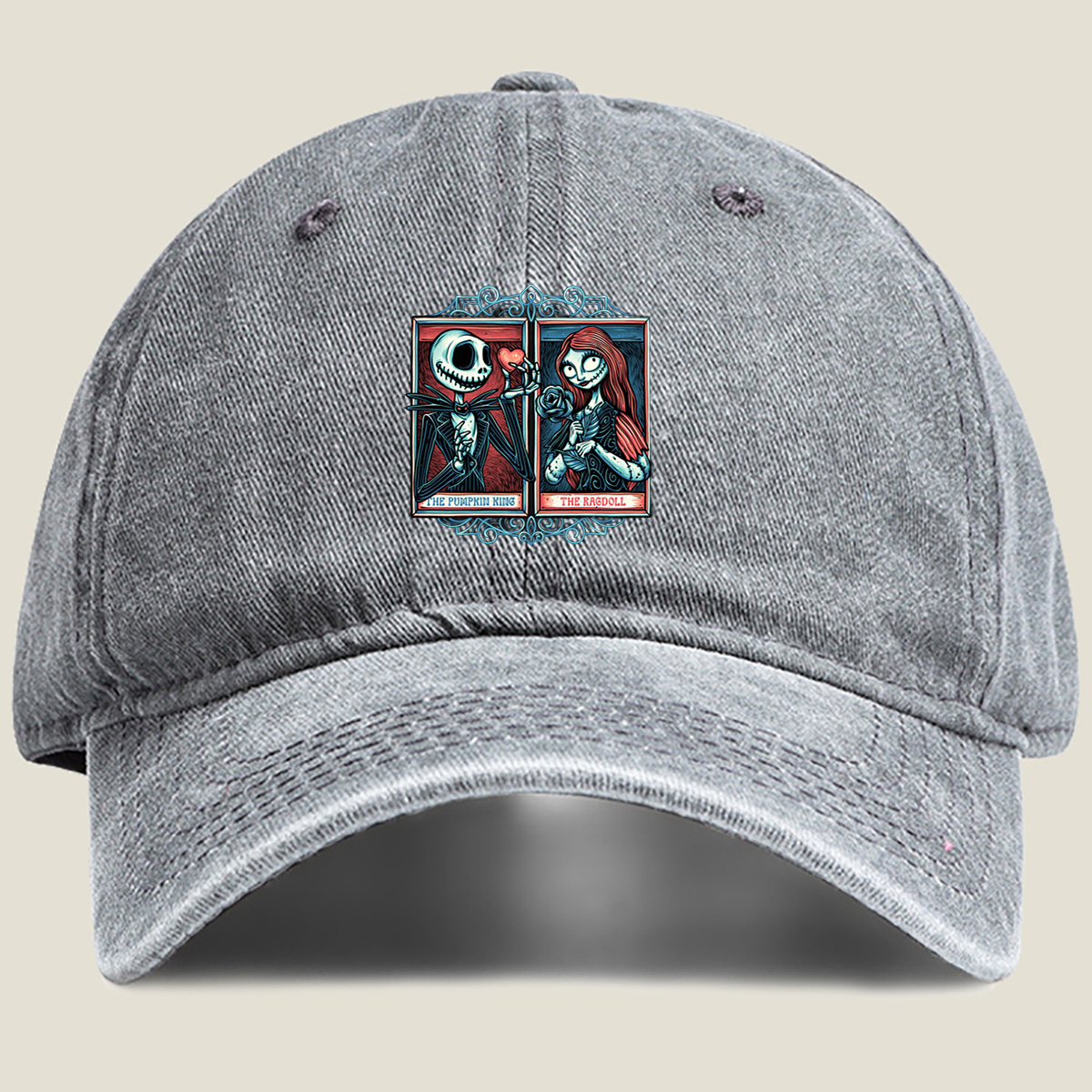 The Pumpkin King and The Ragdoll - Washed Denim - Baseball Cap
