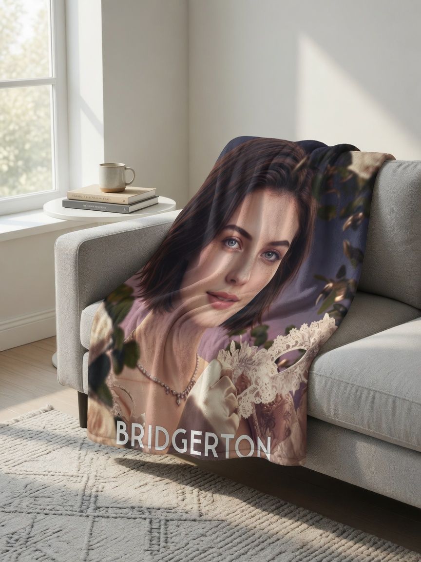 Custom Face Photo Blanket Personalized Flannel Fleece Portrait Throw for Bed Couch Sofa, Ideal Memory Gift