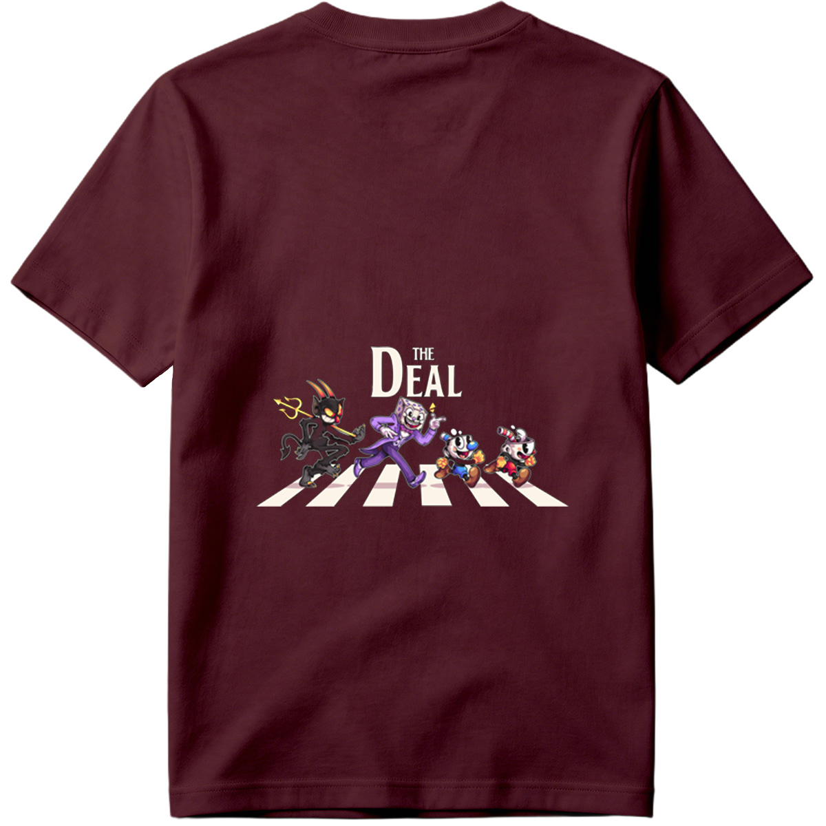 Cuphead, The Devil, and Mugman Crossing the Street – 