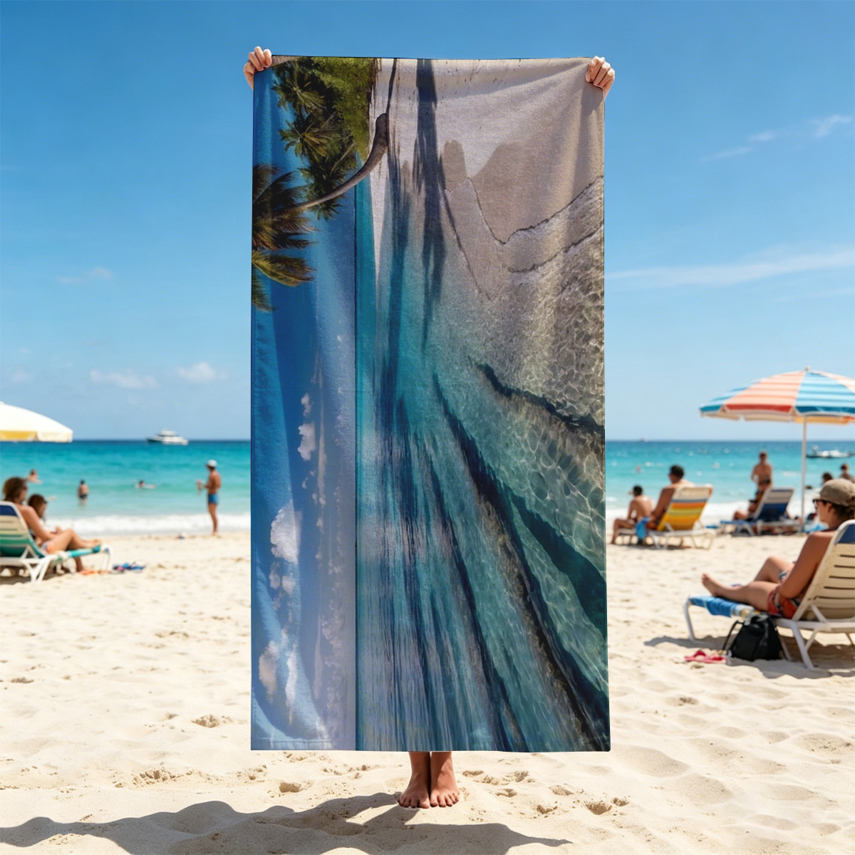 Crystal Clear Waters and Palm Trees on a Tropical Beach - Beach towels