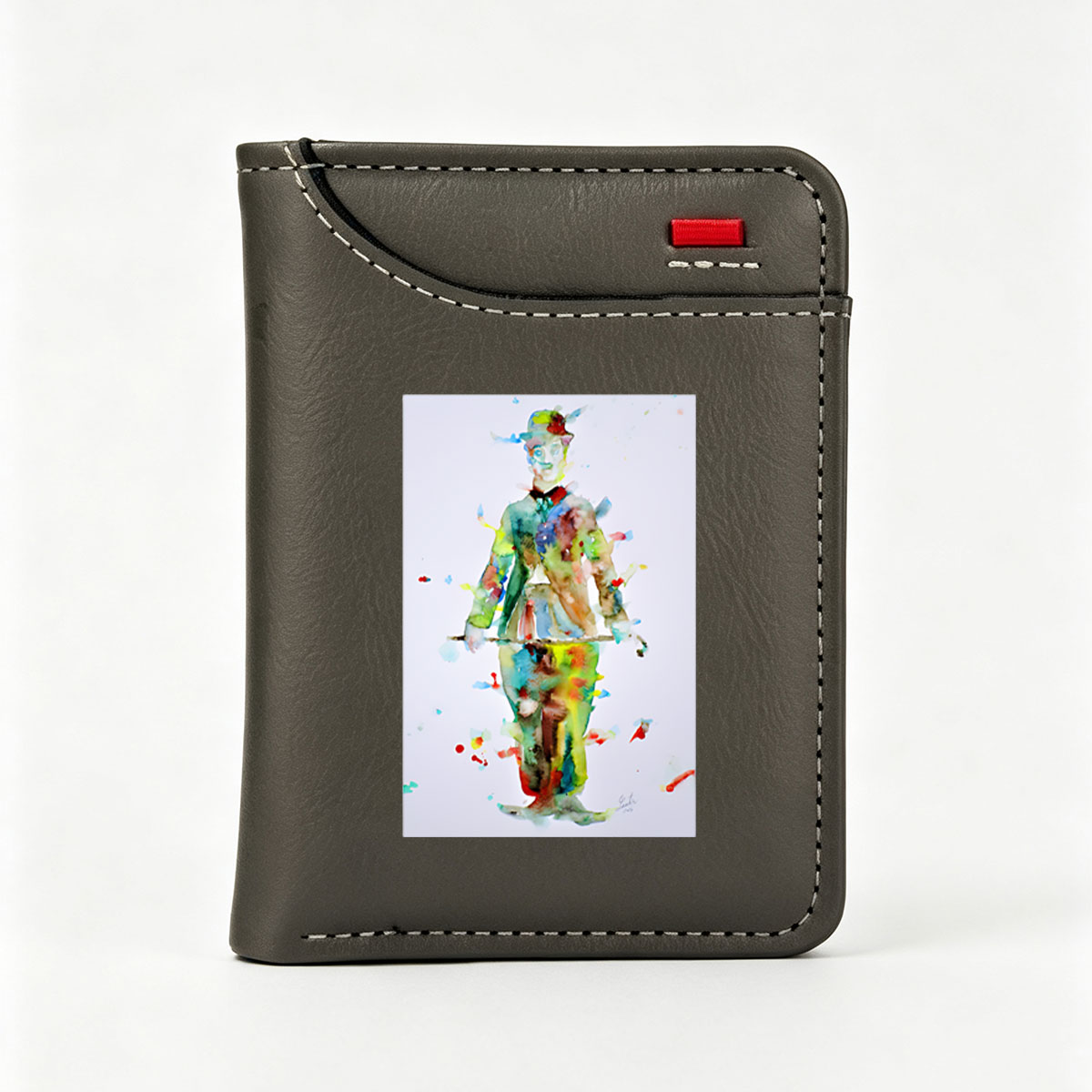 The Mad Hatter in Watercolor Whimsy - Vertical Style Wallet