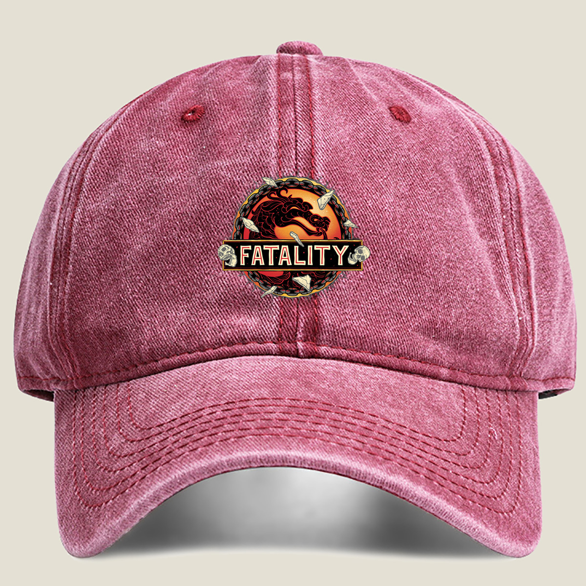 Mortal Kombat Fatality Logo - Washed Denim - Baseball Cap