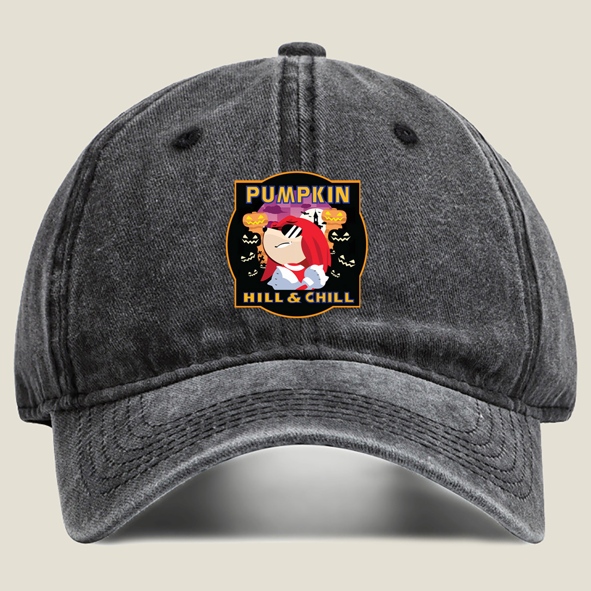 Pumpkin Hill & Chill: Knuckles the Echidna - Washed Denim - Baseball Cap
