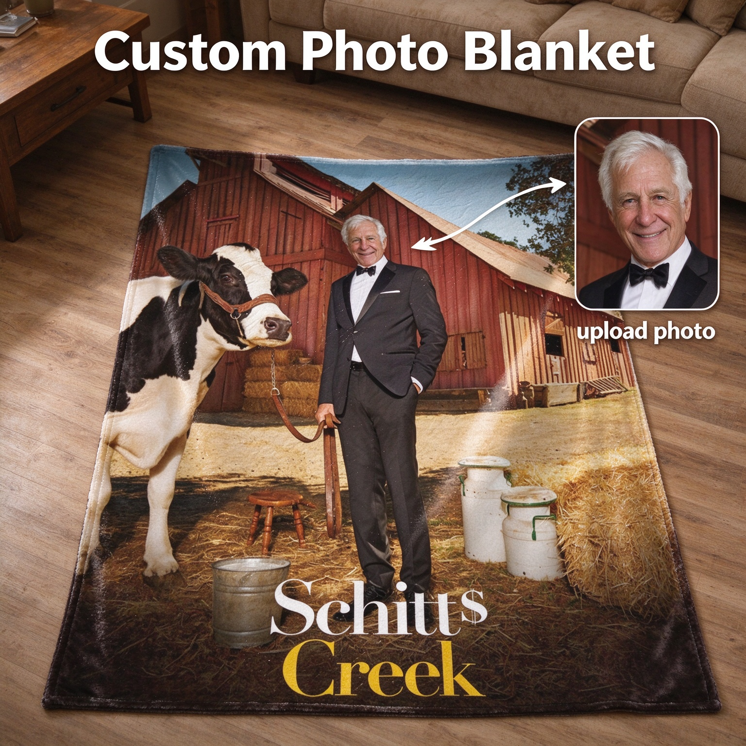 Custom Photo Flannel Throw Blanket with Ultra Soft Anti-Pilling Plush Fleece for Bed Sofa Ideal Personalized Gift