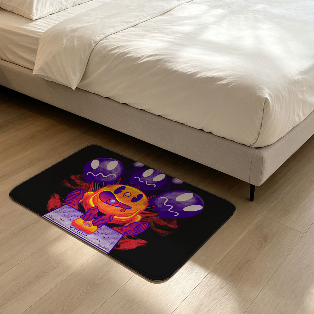 Pac-Man and Ghosts on Ouija Board - Flannel floor mat
