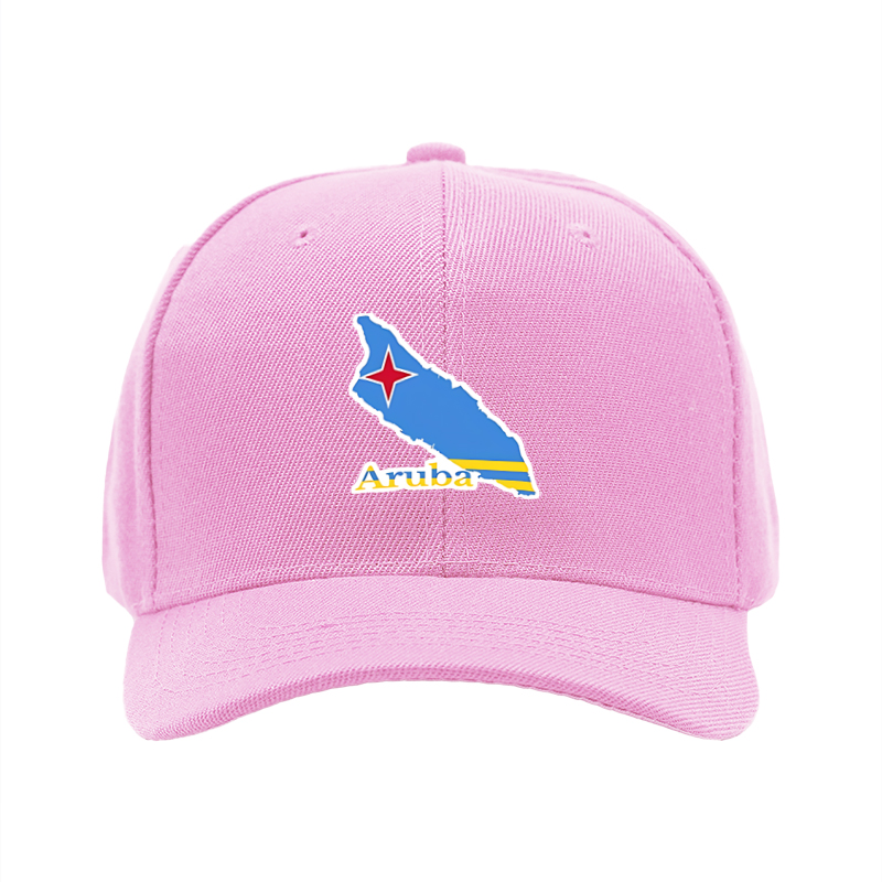 1pc New Baseball Cap with Aruba Map and Flag Print Unisex Adjustable Hat for Outdoor Travel and Casual Wear Adults and Teens
