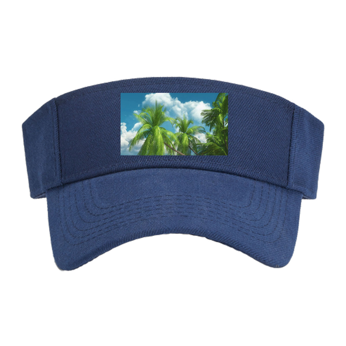 Tropical Beach with Palm Trees and Clear Blue Sky -  Visor cap