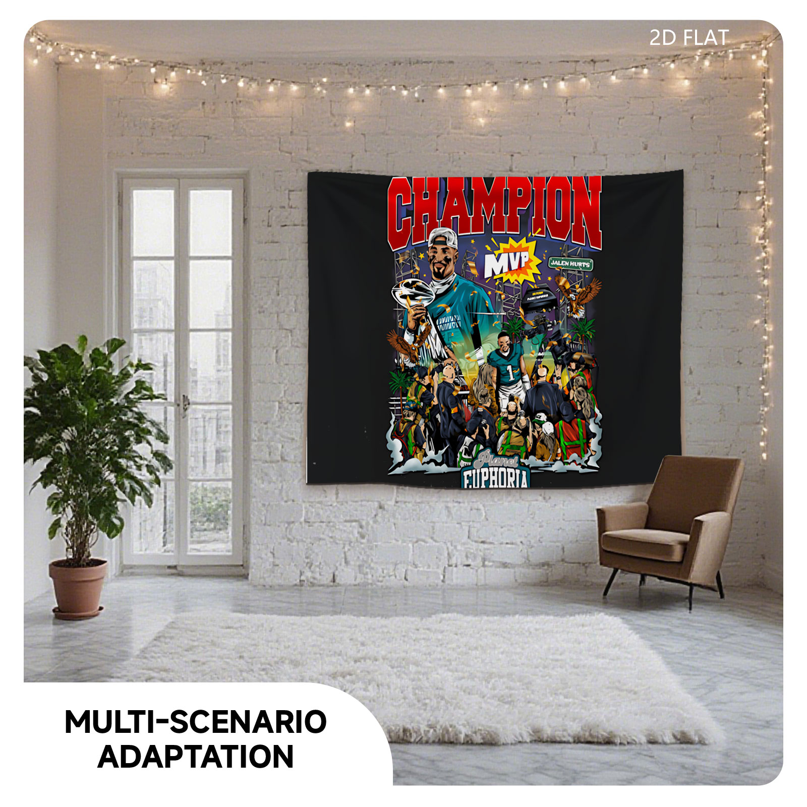 Jalen Hurts MVP World Champion Euphoria Celebration - Tapestry