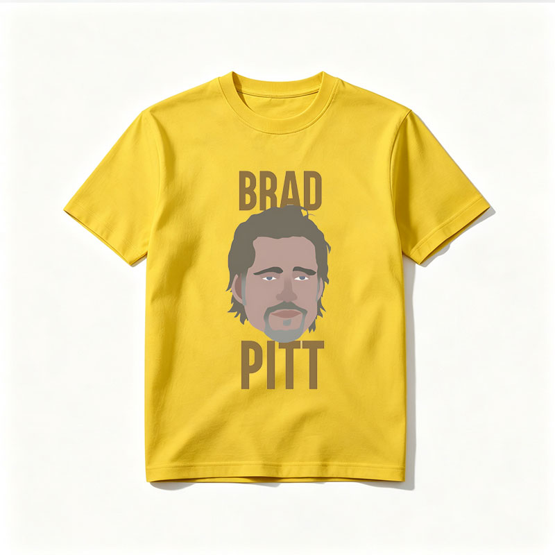 Brad Pitt Portrait Art - Tee