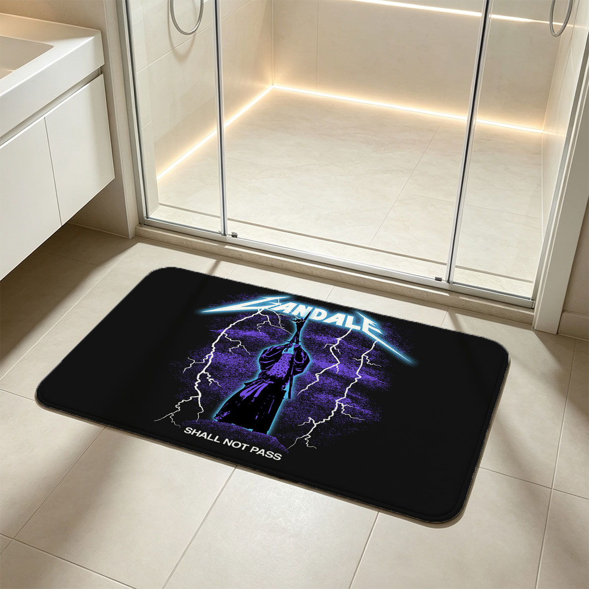 Gandalf Shall Not Pass Metallica Style Poster - Flannel floor mat