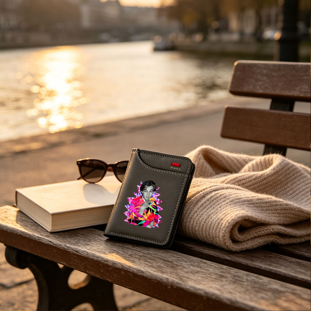 Leonardo DiCaprio in a Vibrant Tropical Floral Design - Vertical Style Wallet