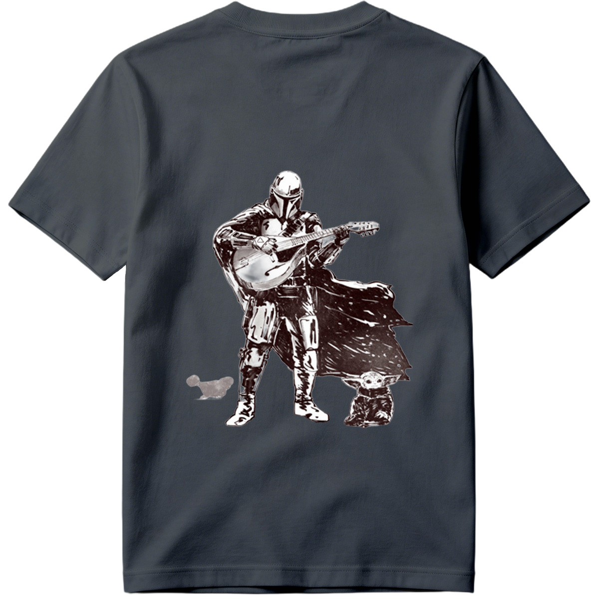 The Mandalorian Playing Mandolin with Grogu - Tee
