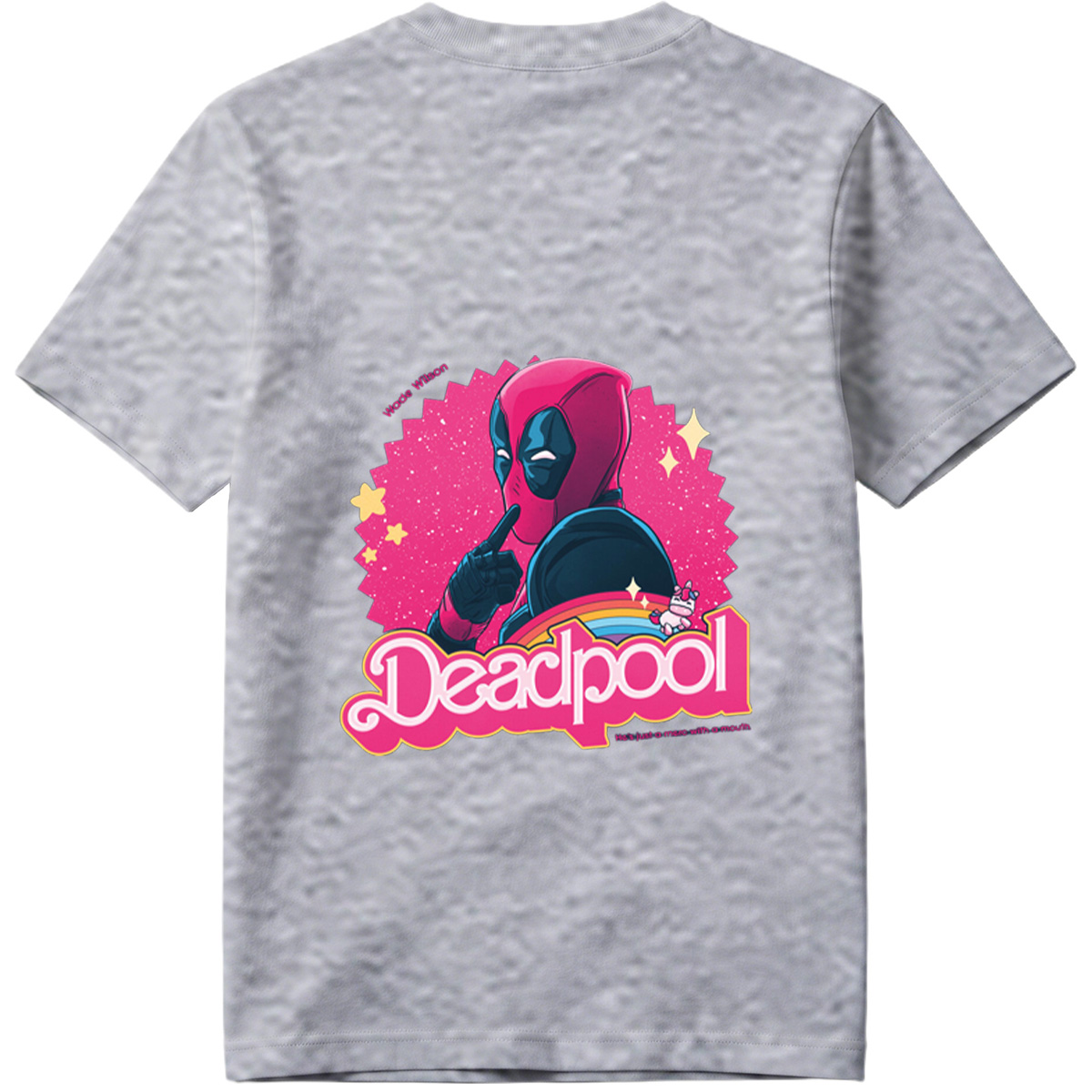 Deadpool: Wade Wilson with a Unicorn and Rainbow - Tee