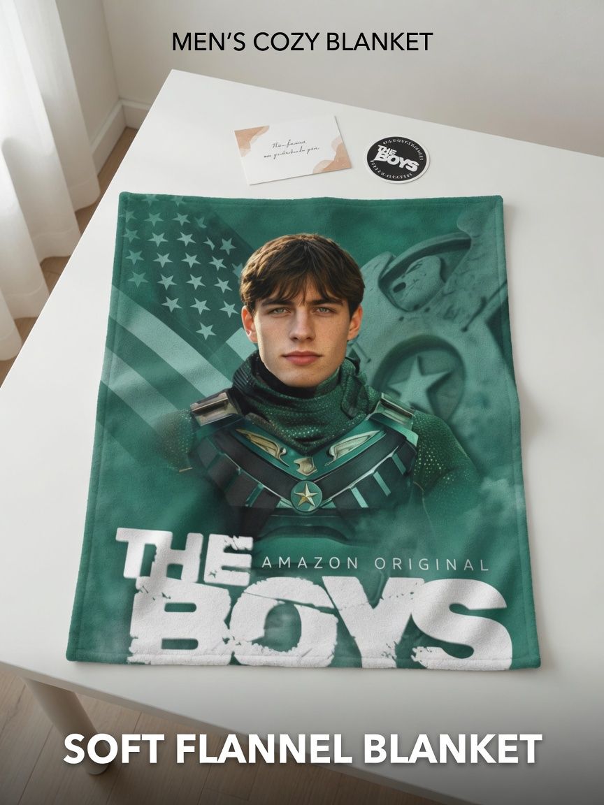 Custom Photo Portrait Flannel Blanket, Personalized Superhero Themed Cozy Warm Plush Throw, Ideal Unique Gift for Fans