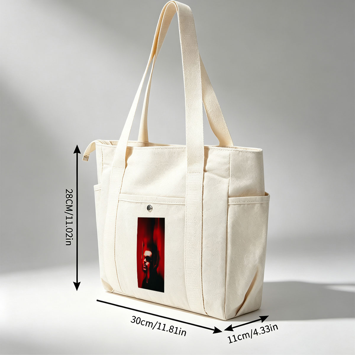 The Weeknd in a Dark Red Scene with Dramatic Lighting and Blurred Motion Effect - Multi-pocket bags
