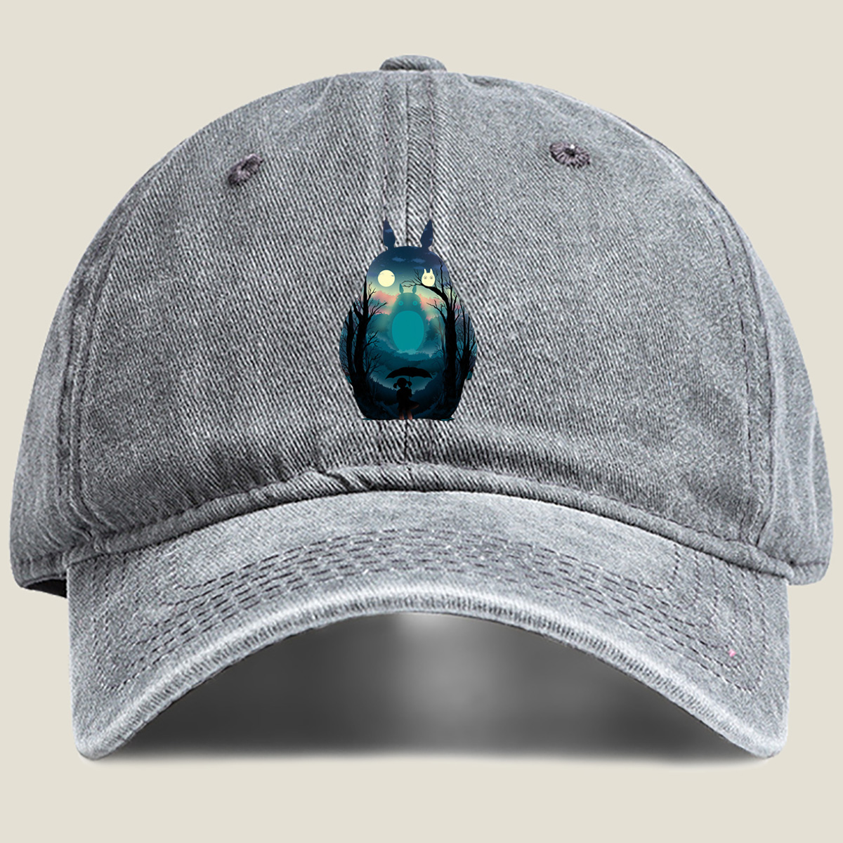 Totoro and the Moonlit Forest - Washed Denim - Baseball Cap