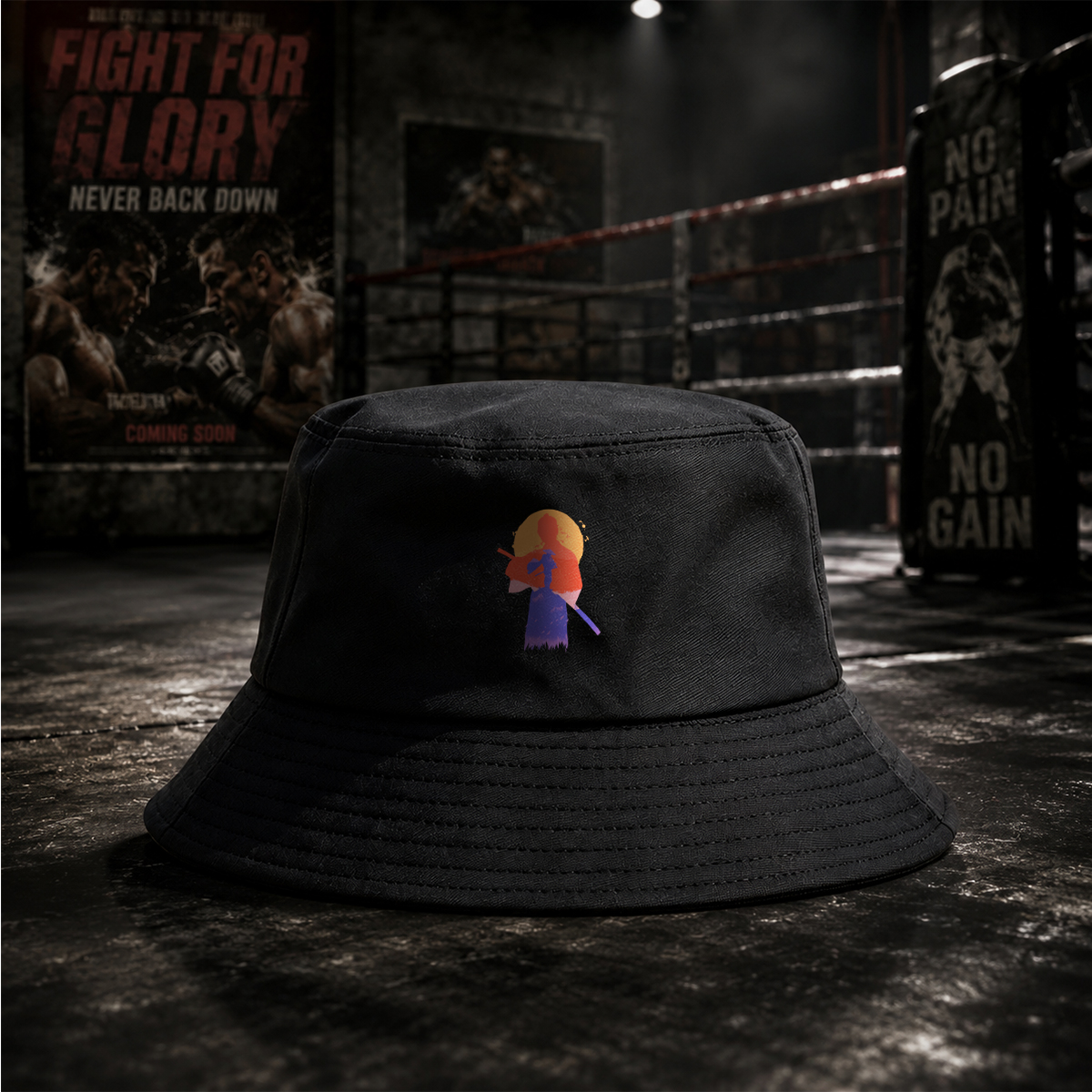 Samurai Silhouette at Sunset - Fisherman's Hat