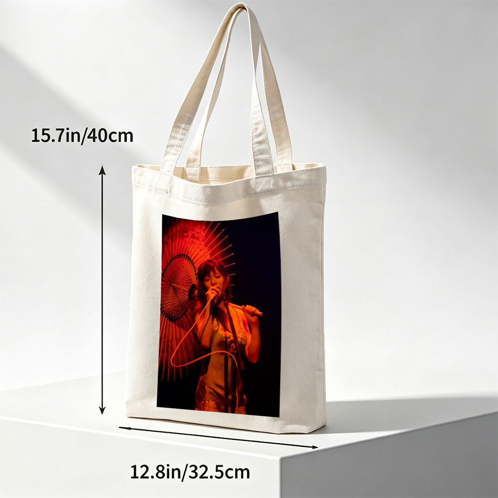 Misia Performing on Stage with a Traditional Umbrella and Microphone - Canvas tote bags