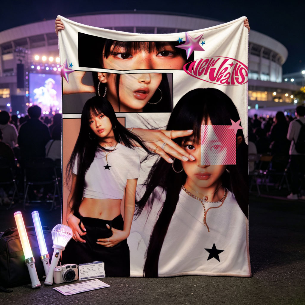 Hanni of NewJeans in a Stylish Collage Featuring Close-Up Shots and Fashionable Outfits - Blankets