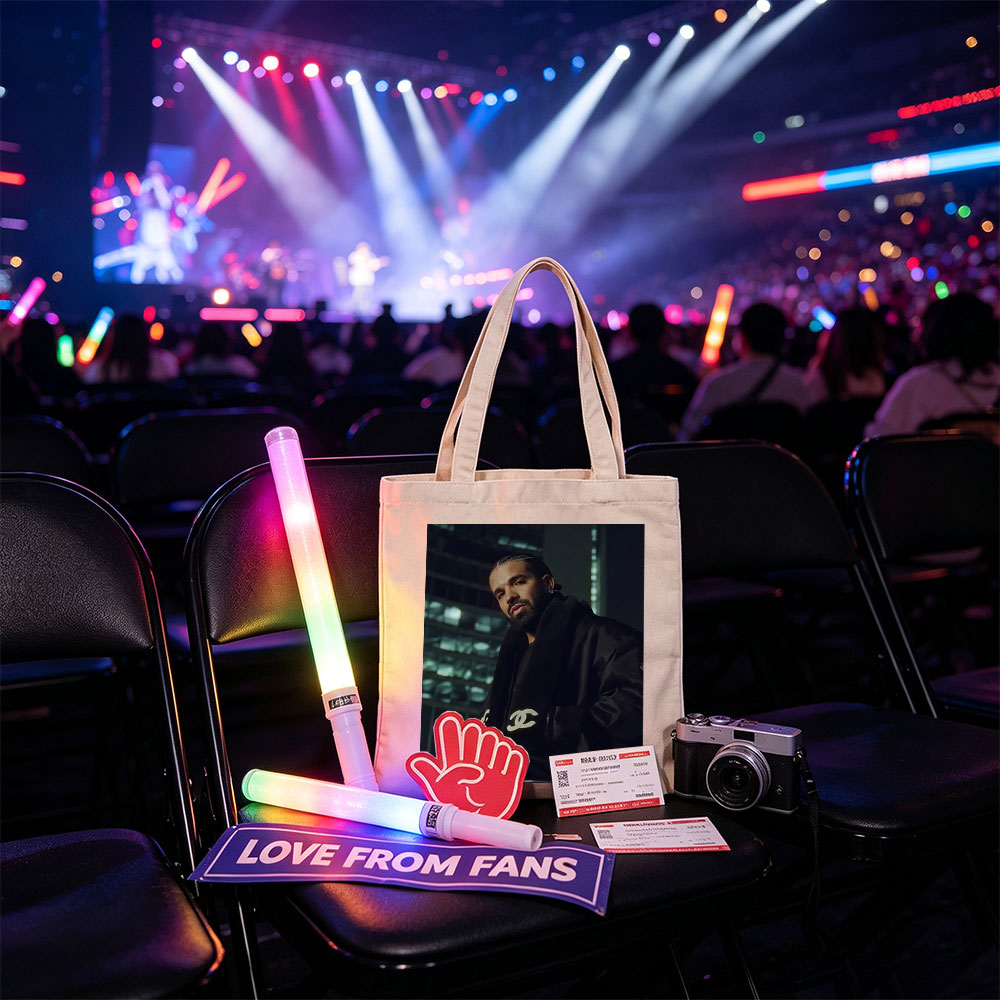 Drake in Urban Night Setting Wearing Chanel Jacket - Canvas tote bags