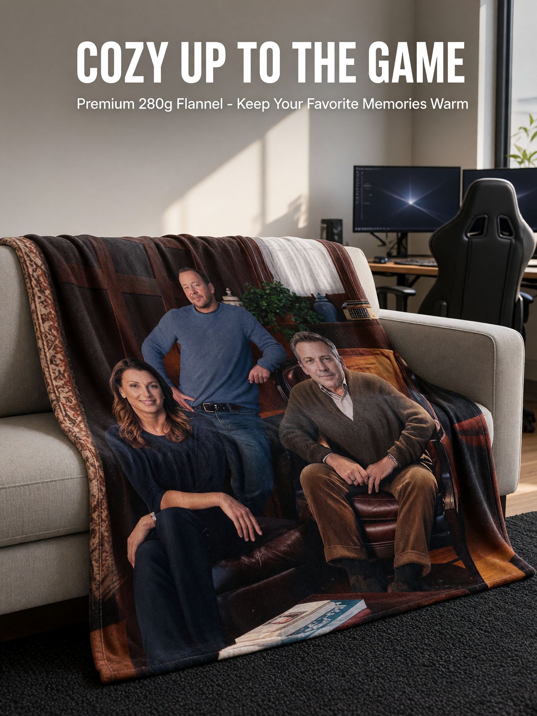 Personalized Photo Blanket Custom Picture Flannel Throw Ultra Soft Warm Fleece Bed Cover Ideal Keepsake Family Gift