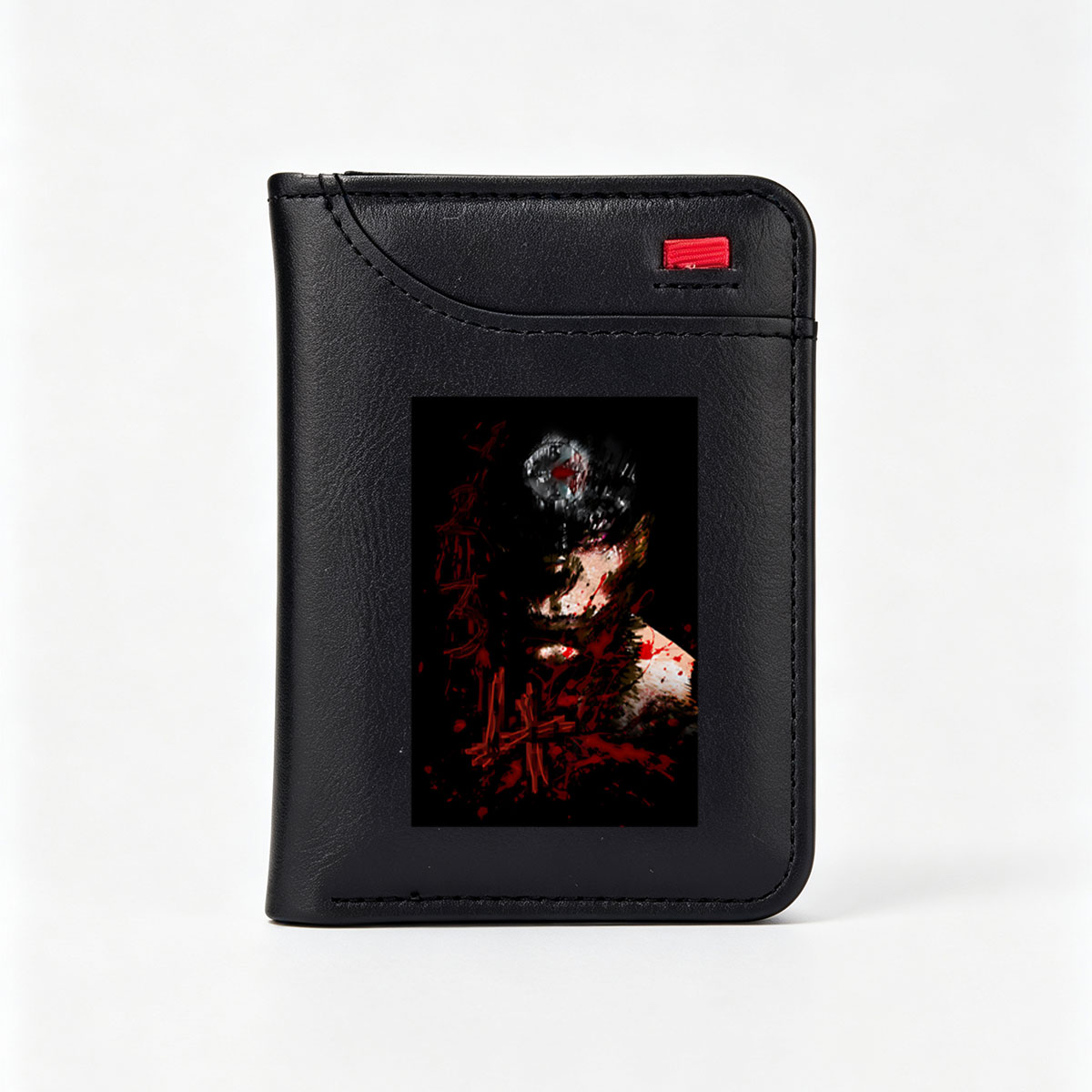 Bloodied Face with Crosses and Dark Background - Vertical Style Wallet